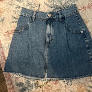 We The Free Blue A-line Pleated Mini Skirt